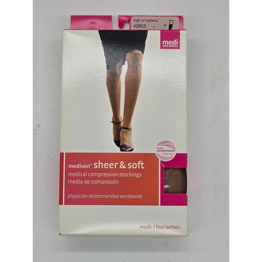 Mediven Sheer & Soft 15-20 mmHg Compression Stockings Thigh High Size V Natural